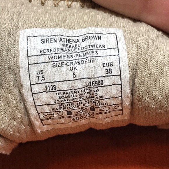 Merrell Women's Siren Athena Hiking Shoes Size 7.5 Brown Athletic Trail Vilbram - Picture 10 of 10